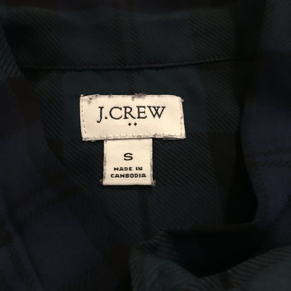 J.Crew Factory plaid button up bow blouse - Picture 3 of 6